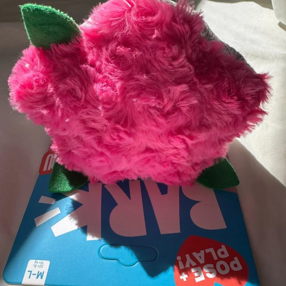 NWT BARK Boopquet of Roses Bouquet of Flowers Dog Toy, Pink & Green, M-L 20+ lbs